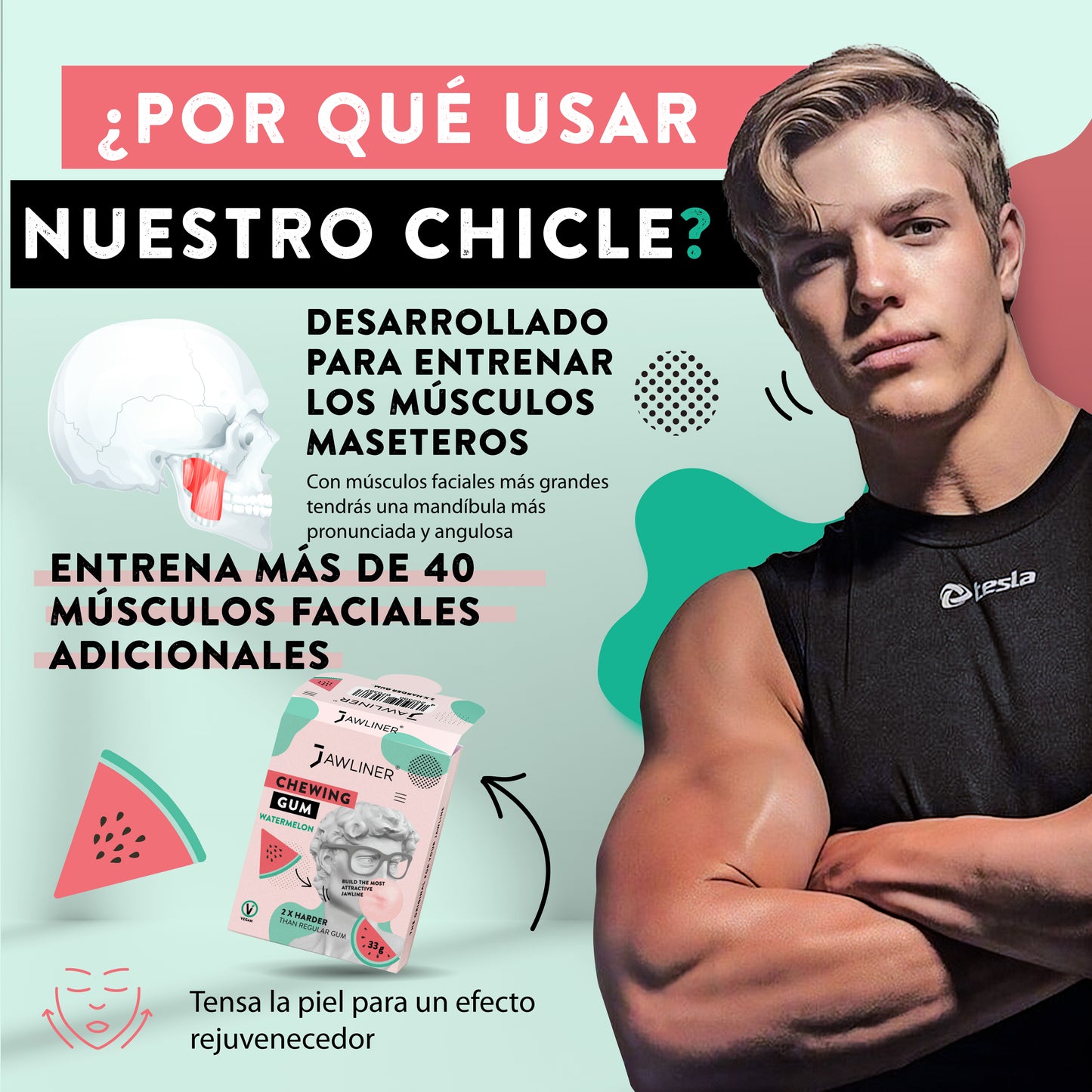 Chicle para Mandíbula - Sandía - Medium